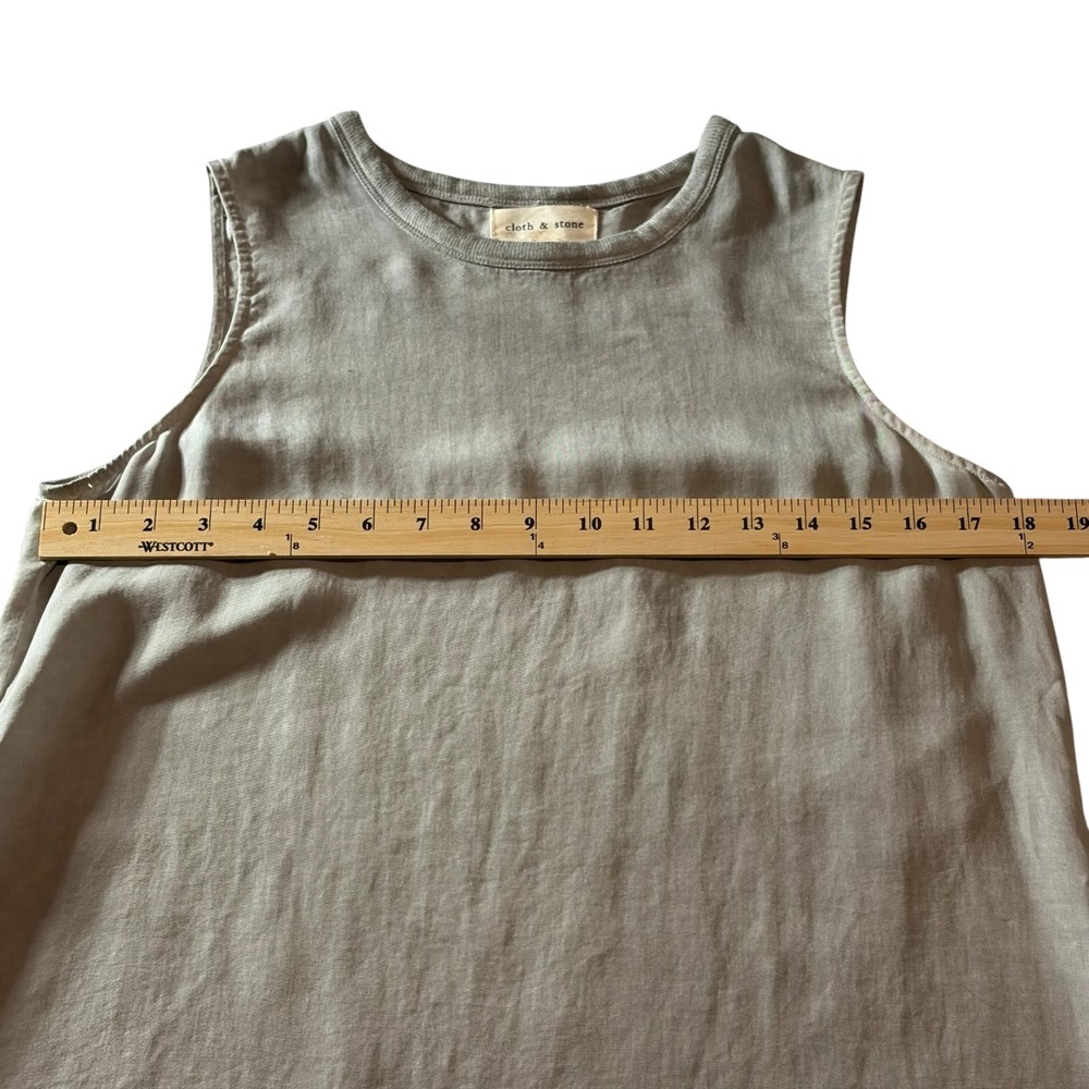 Cloth & Stone Grey Tencel High Low Sleeveless Shift Dress‎ C6806-680 Small - Picture 12 of 12
